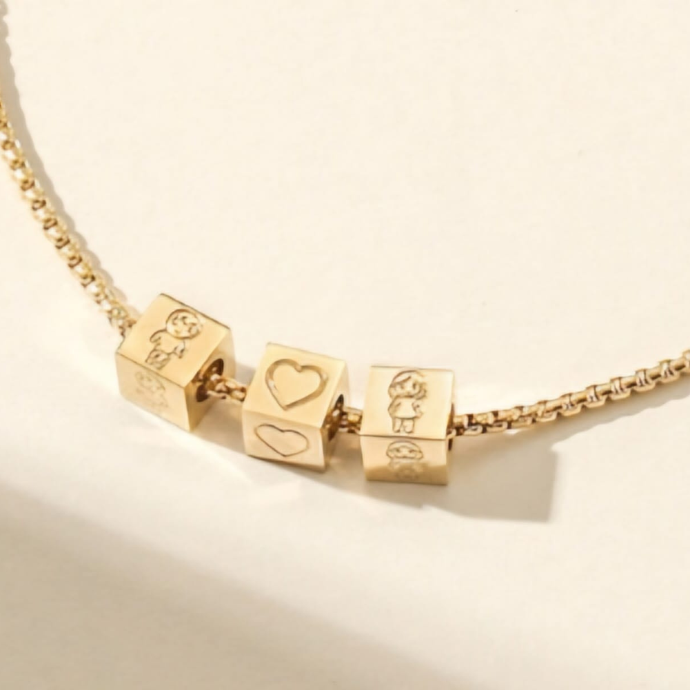 PERSONALIZED INITIAL CUBE NECKLACE