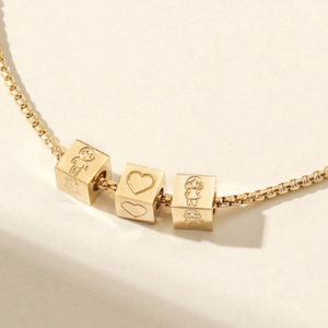 PERSONALIZED INITIAL CUBE BRACELET