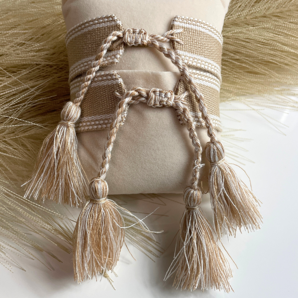 Never Alone - Embroidered Cross Tassel Adjustable Friendship Bracelet