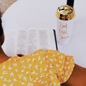 BUT FIRST, JESUS | GOLD LID TRAVEL MUG